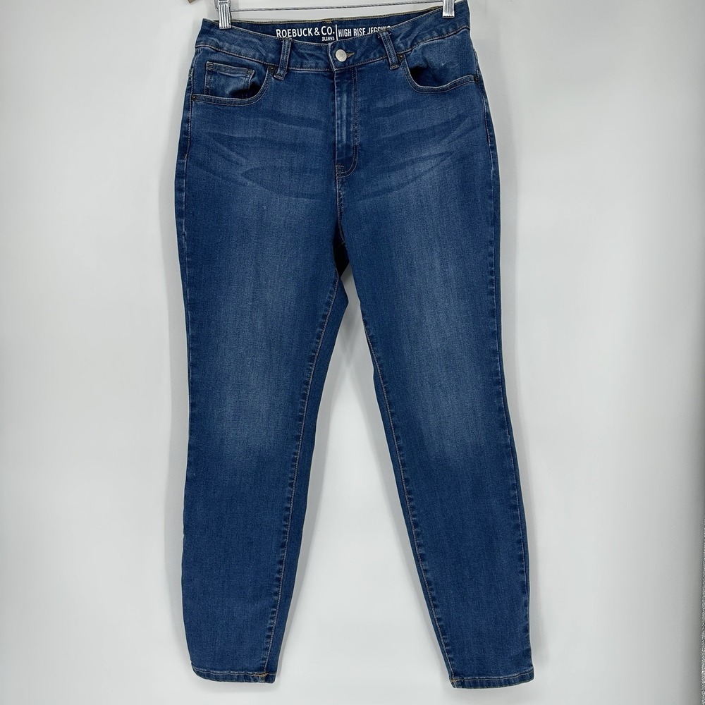 Roebuck Co High Rise Jeggings Denim Jeans Size 12 Womens Dark Wash